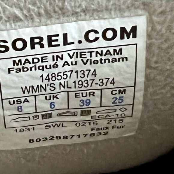 Sorel Size 8 Women’s Torino Quilted Canvas Waterproof Snow Boots - Picture 6 of 15